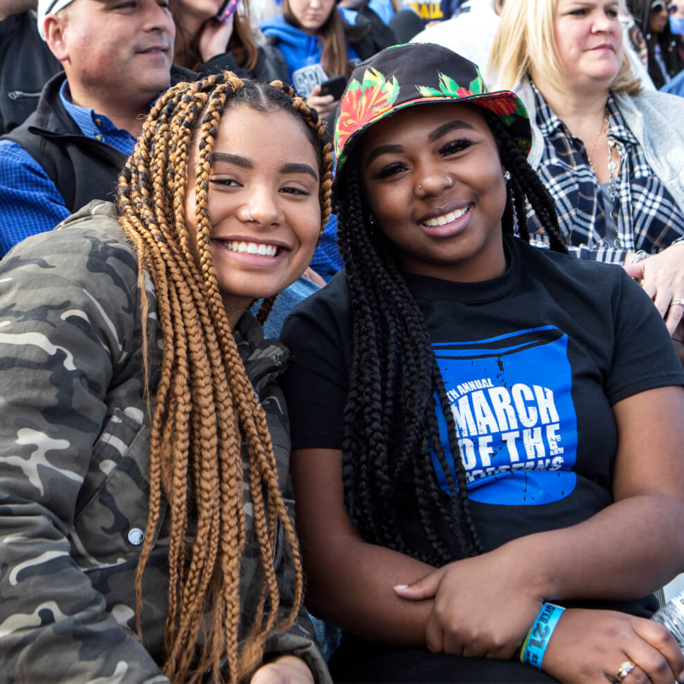 Women smiling